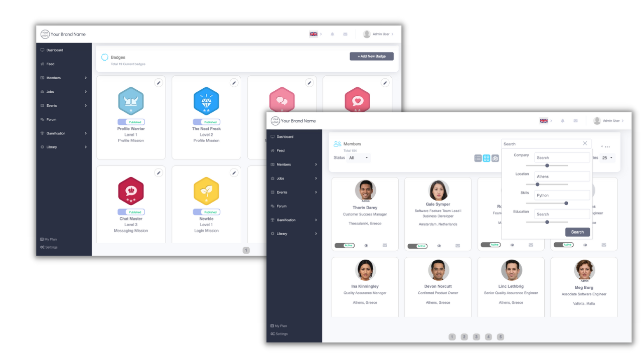 screenshot of Alumni Reach